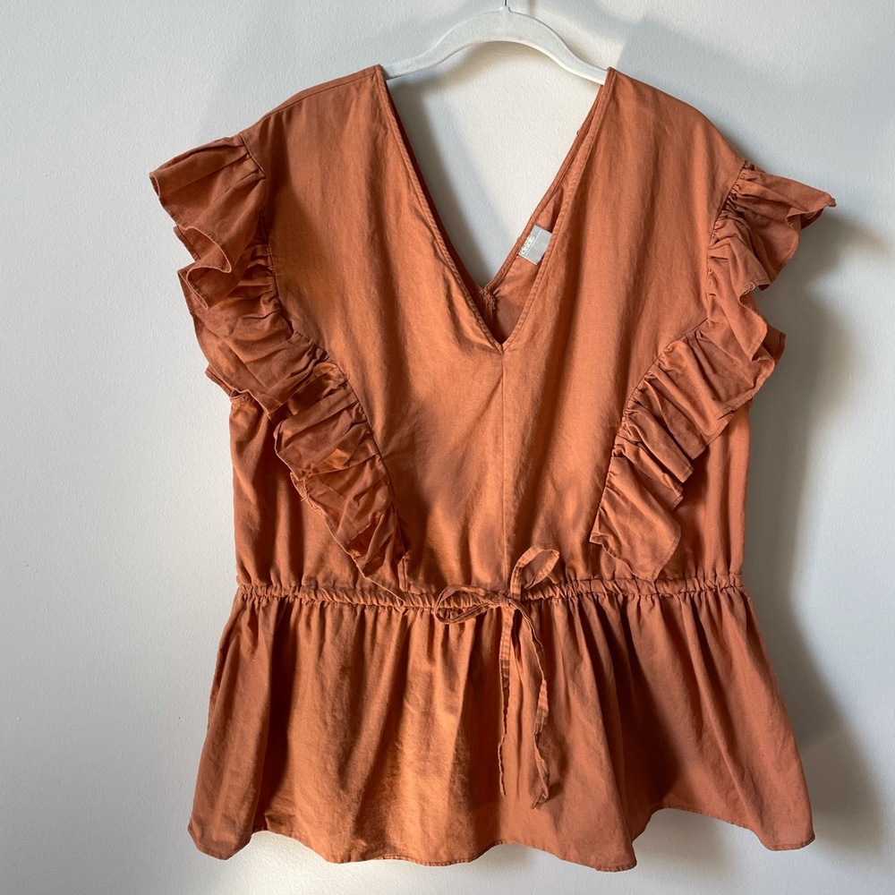 ASOS Terracotta Ruffle Top